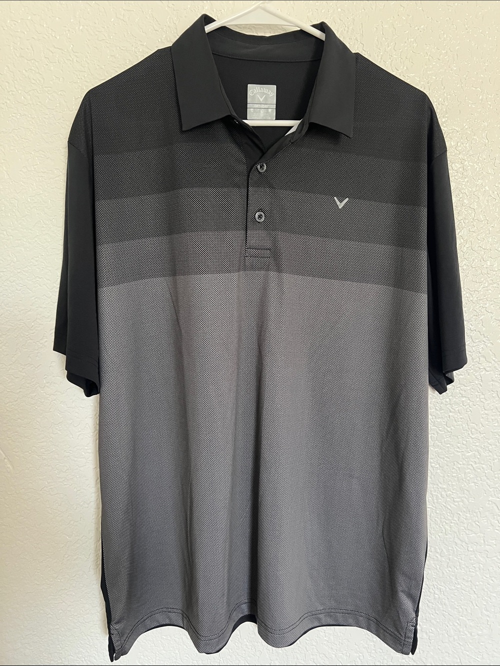 Callaway Men’s Black and Gray Gradient Polo Shirt